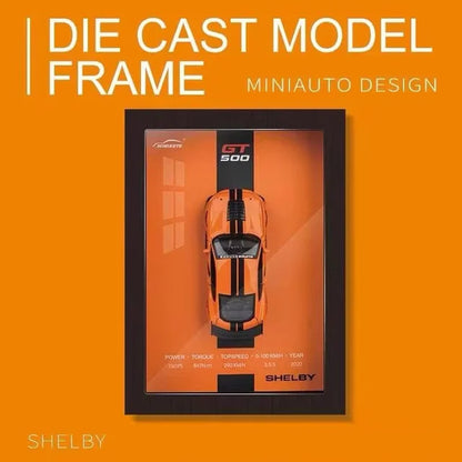 1:32 Sports Car Model 3D Photo Frame Alloy Metal Diecast Auto Simulation Racing Gift Decoration Pull Back Home Wall Ornament Boy