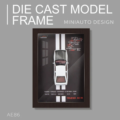 1:32 Sports Car Model 3D Photo Frame Alloy Metal Diecast Auto Simulation Racing Gift Decoration Pull Back Home Wall Ornament Boy