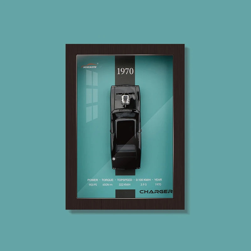 1:32 Sports Car Model 3D Photo Frame Alloy Metal Diecast Auto Simulation Racing Gift Decoration Pull Back Home Wall Ornament Boy